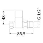 Nuie Square Chrome Straight Radiator Valve Pack