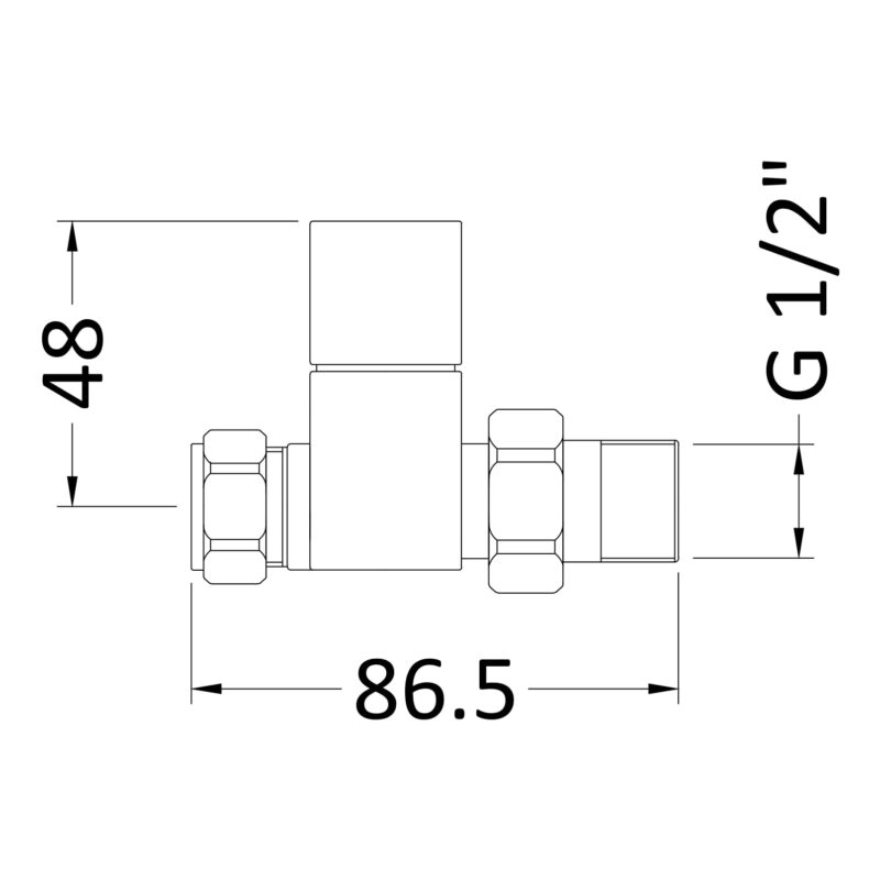 Nuie Square Chrome Straight Radiator Valve Pack