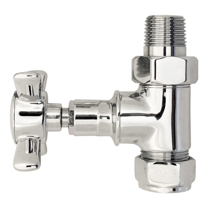 Nuie Victorian Chrome Crosshead Straight Radiator Valve Pack Nuie Victorian Chrome Crosshead Straight Radiator Valve Pack