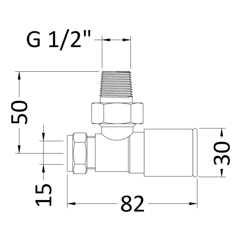Nuie Chrome Straight Radiator Valve