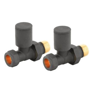 Nuie Anthracite Straight Radiator Valves