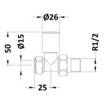 Nuie Anthracite Straight Radiator Valves