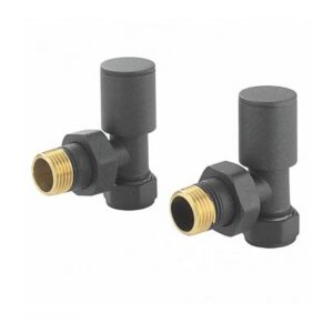 Nuie Anthracite Angled Radiator Valves