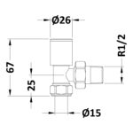 Nuie Anthracite Angled Radiator Valves