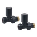 Nuie Black Straight Radiator Valves