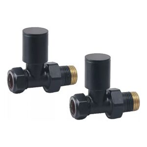 Nuie Black Straight Radiator Valves