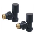 Nuie Black Angled Radiator Valves