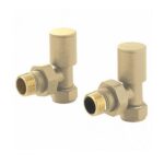 Nuie Brushed Brass Angled Radiator Valves