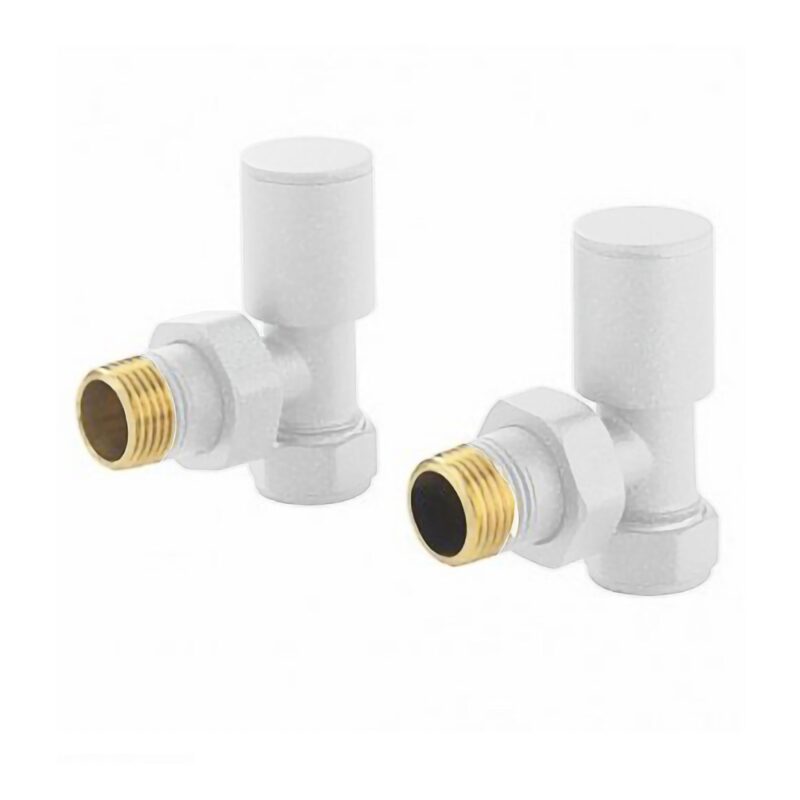 Nuie White Angled Radiator Valves Nuie White Angled Radiator Valves