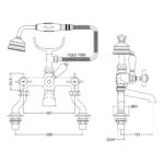 Nuie Beaumont Chrome 3/4" Cranked Bath Shower Mixer