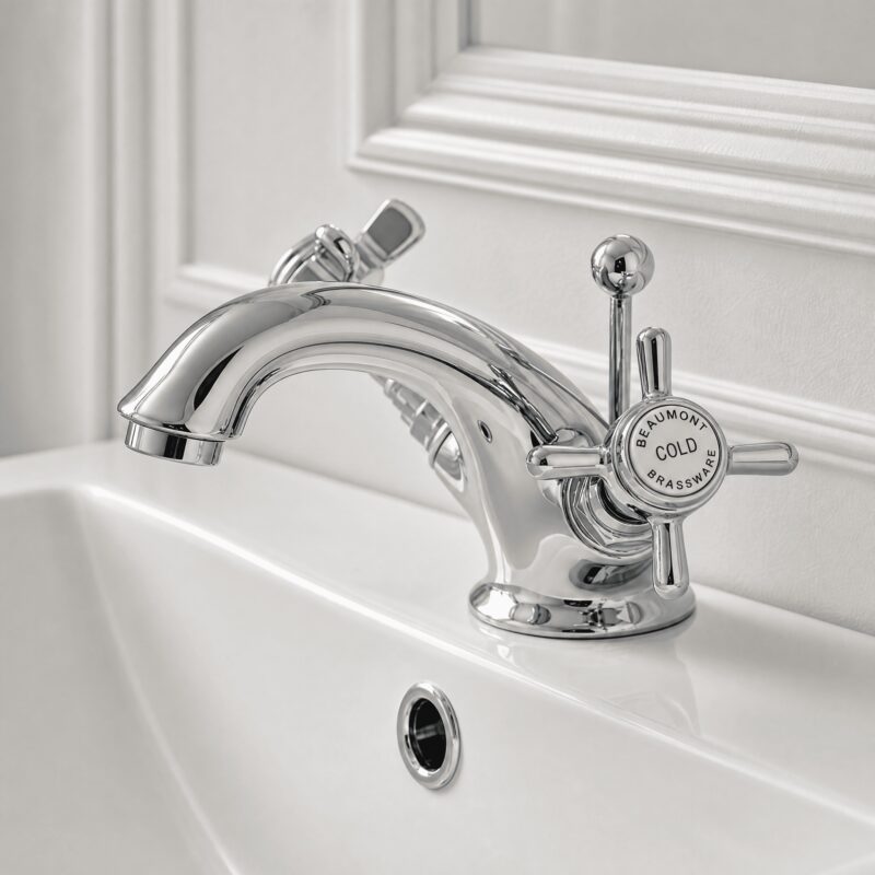 Nuie Beaumont Chrome Mono Basin Mixer with Pop Up Waste