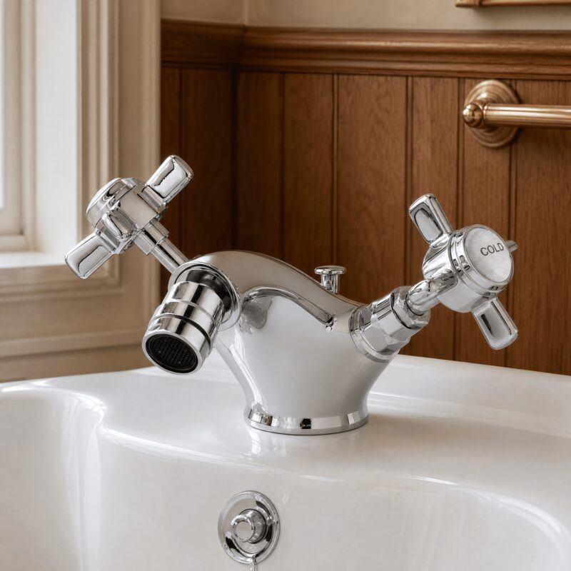 Nuie Beaumont Chrome Bidet Mixer & Pop Up Waste
