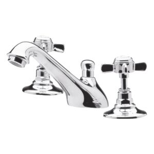 Nuie Beaumont Chrome 3 Hole Basin Mixer with Pop Up Waste