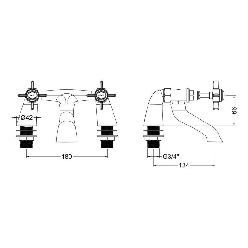 Nuie Beaumont Chrome Bath Filler