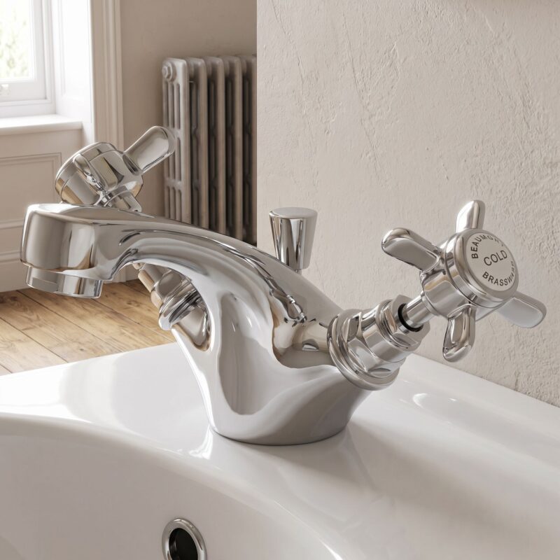 Nuie Beaumont Chrome Mono Basin Mixer Tap with Pop Up Waste