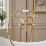 Nuie Beaumont Brushed Brass 3/4" Cranked Bath Shower Mixer