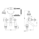 Nuie Beaumont Brushed Brass Bath Shower Mixer