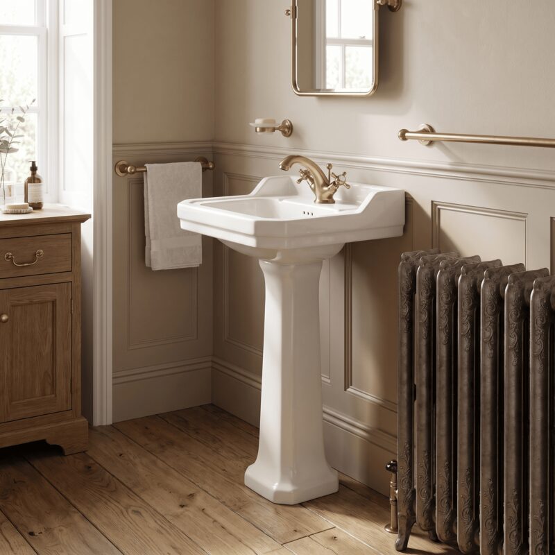 Nuie Beaumont Brushed Brass Mono Basin Mixer with Waste