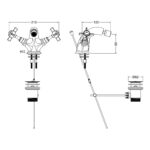 Nuie Beaumont Brushed Brass Bidet Mixer & Pop Up Waste