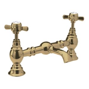 Nuie Beaumont Brushed Brass 2 Hole Basin Mixer