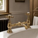 Nuie Beaumont Brushed Brass 2 Hole Basin Mixer