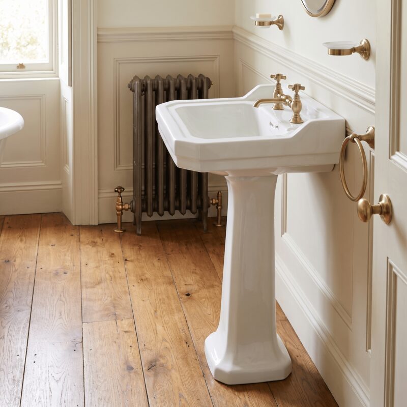 Nuie Beaumont Brushed Brass 2 Hole Basin Mixer