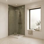 Nuie Brushed Bronze Round Thermostatic Bar Shower Valve & Rigid Riser Kit