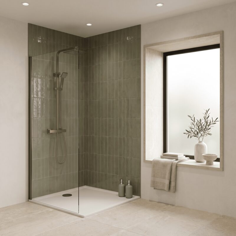 Nuie Brushed Bronze Square Thermostatic Bar Shower Valve & Rigid Riser Kit