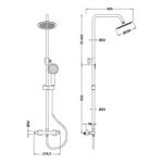 Nuie Chrome Round Dual Bar Shower Valve & Rigid Riser Kit