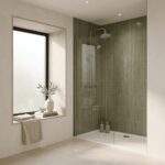 Nuie Arvan Brushed Pewter Thermostatic Bar Shower Valve & Rigid Riser Kit