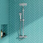 Nuie Windon Brushed Pewter Thermostatic Bar Shower Valve & Rigid Riser Kit