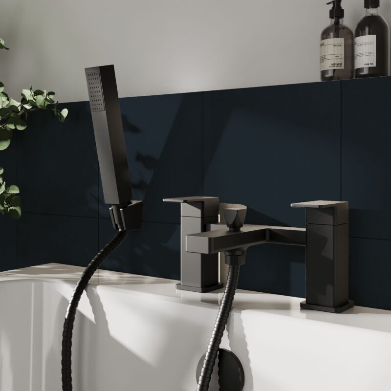 Nuie Kalk Matt Black Bath Shower Mixer