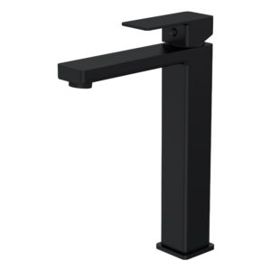 Nuie Kalk Matt Black Mono High Rise Basin Mixer