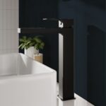 Nuie Kalk Matt Black Mono High Rise Basin Mixer