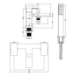Nuie Kalk Brushed Brass Bath Shower Mixer