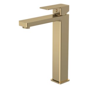 Nuie Kalk Brushed Brass High Rise Mono Basin Mixer