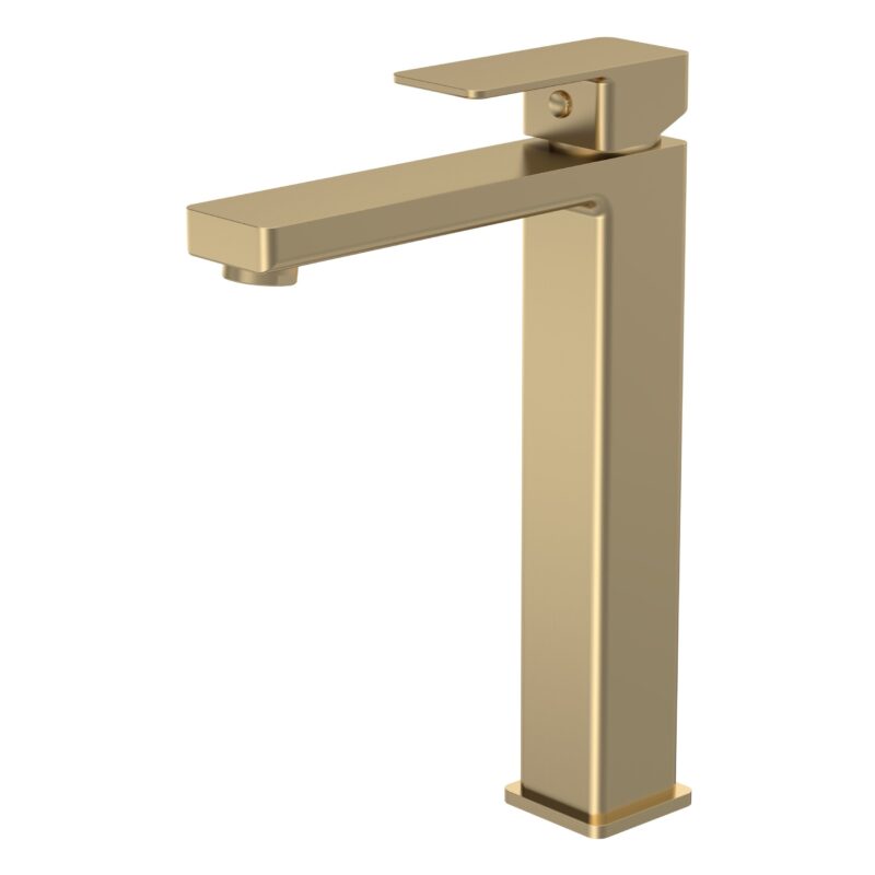 Nuie Kalk Brushed Brass High Rise Mono Basin Mixer Nuie Kalk Brushed Brass High Rise Mono Basin Mixer