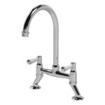 Nuie Bridge Sink Mixer with Topaz Levers