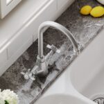 Nuie Traditional Brushed Nickel Kitchen Sink Mixer Crosshead Handles