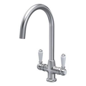 Nuie Traditional Brushed Nickel Lever Handle Kitchen Mono Sink Mixer