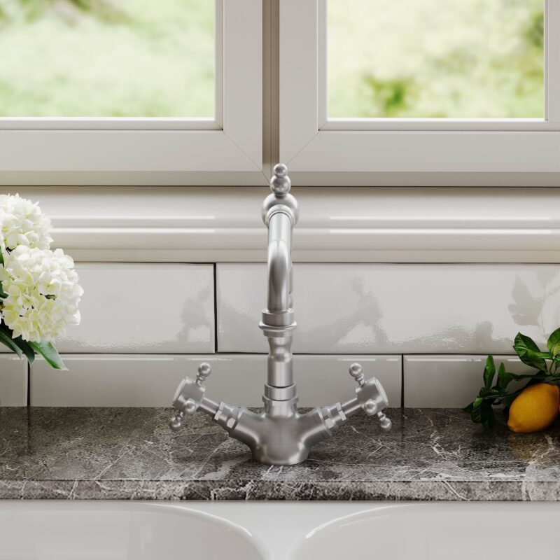 Nuie French Classic Brushed Nickel Mono Sink Mixer