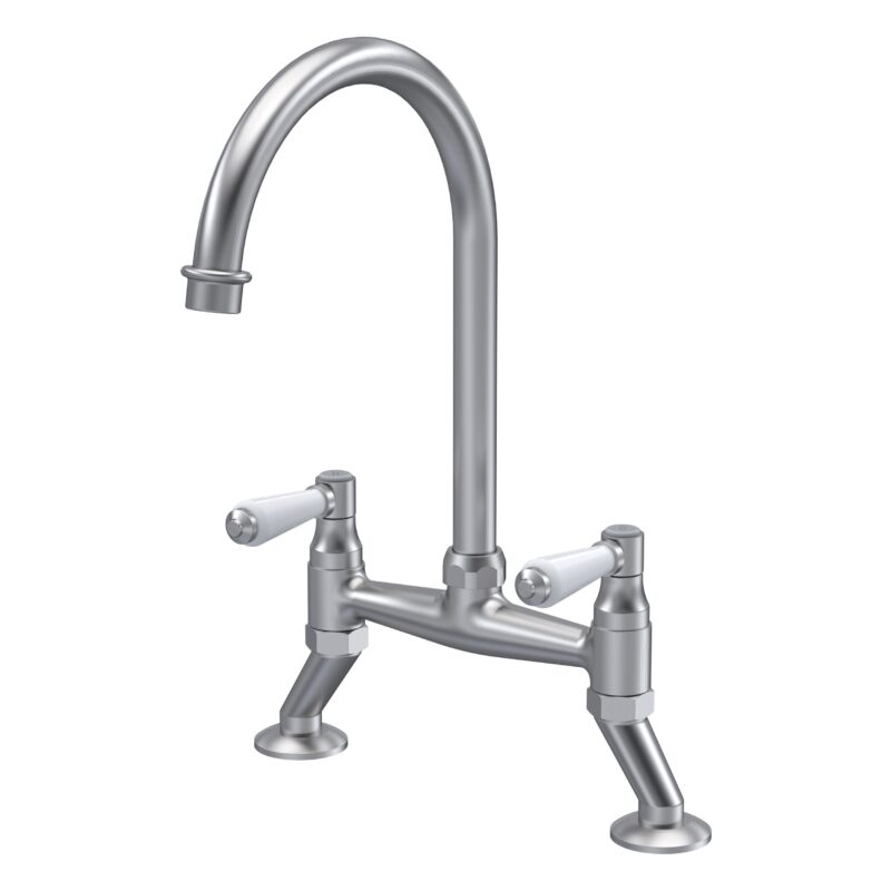 Nuie Traditional Brushed Nickel 2 Hole Bridge Sink Mixer Lever Handles Nuie Traditional Brushed Nickel 2 Hole Bridge Sink Mixer Lever Handles