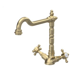 Nuie French Classic Brushed Brass Mono Sink Mixer