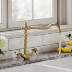 Nuie French Classic Brushed Brass Mono Sink Mixer