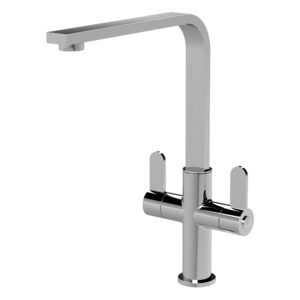 Nuie Churni Chrome Twin Lever Mono Sink Mixer