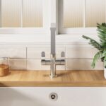 Nuie Churni Chrome Twin Lever Mono Sink Mixer