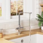 Nuie Churni Chrome Twin Lever Mono Sink Mixer