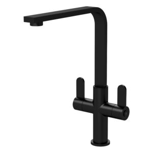 Nuie Churni Matt Black Twin Lever Mono Sink Mixer