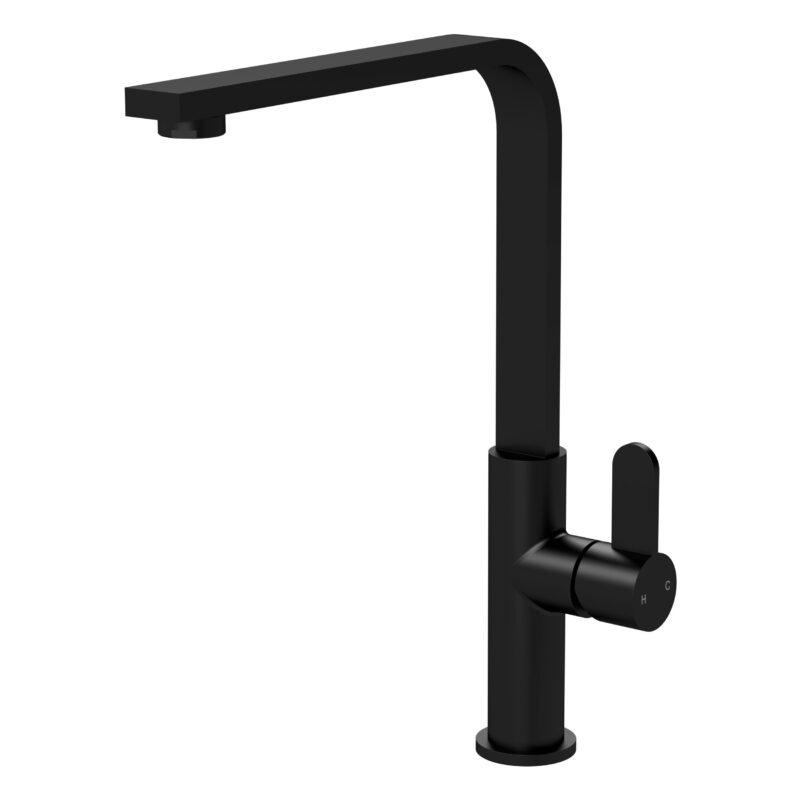 Nuie Churni Matt Black Single Lever Mono Sink Mixer