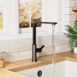 Nuie Churni Matt Black Single Lever Mono Sink Mixer